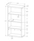 11.75" x 23.75" x 47.5" Cappuccino Particle Board Adjustable Shelves Bookshelf